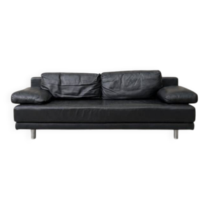 Canapé 3 places cuir - anthracite