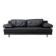 Rolf Benz 355 – 3-seater sofa in anthracite grey leather, German design.