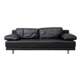 Canapé 3 places cuir gris anthracite design allemand, Rolf Benz 355