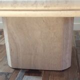 Octagonal coffee table in travertine