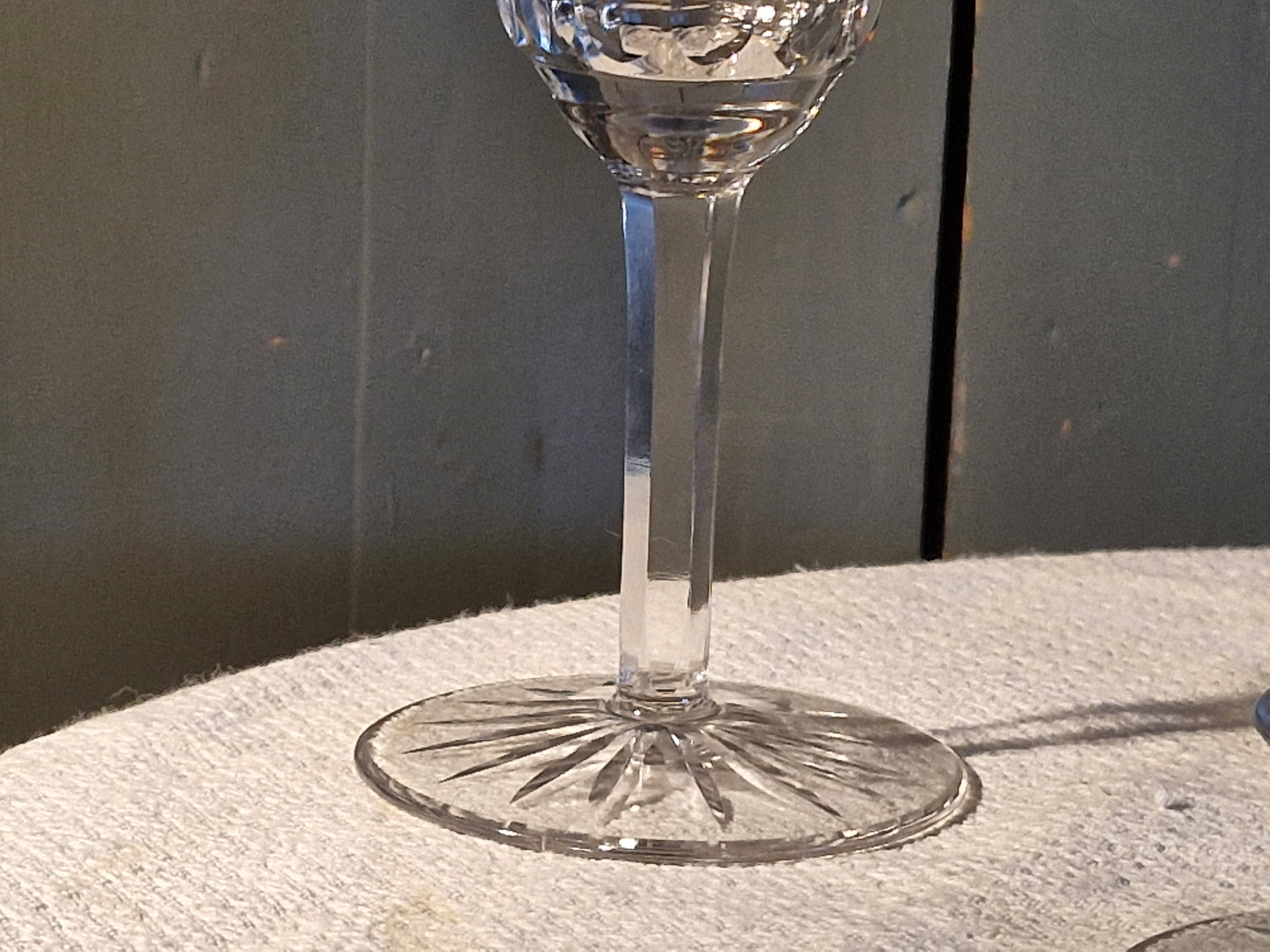 5 antique large glasses for wine/water, cut crystal
