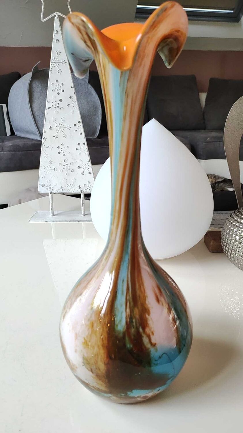 Blown Art/opaline glass vase, Murano, Italy, 1970