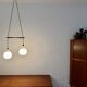 Danish Opaline and Teak Cascading Lamp by Nordisk Solar