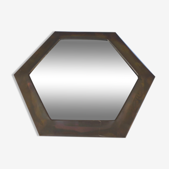 Miroir hexagonal en laiton