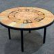 1960s round coffee table Vallauris signed Capron
