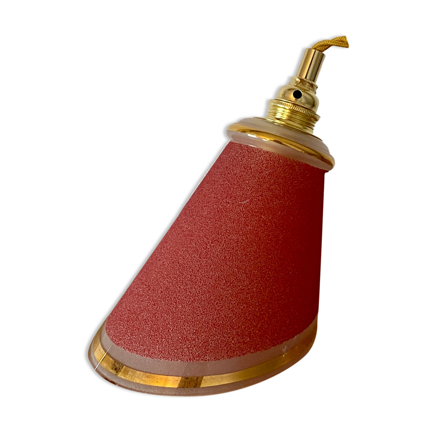 Vintage tulip walker in red sandblasted glass