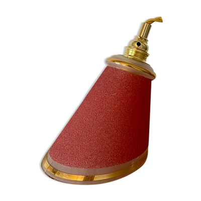 Baladeuse tulipe vintage en verre sablé rouge