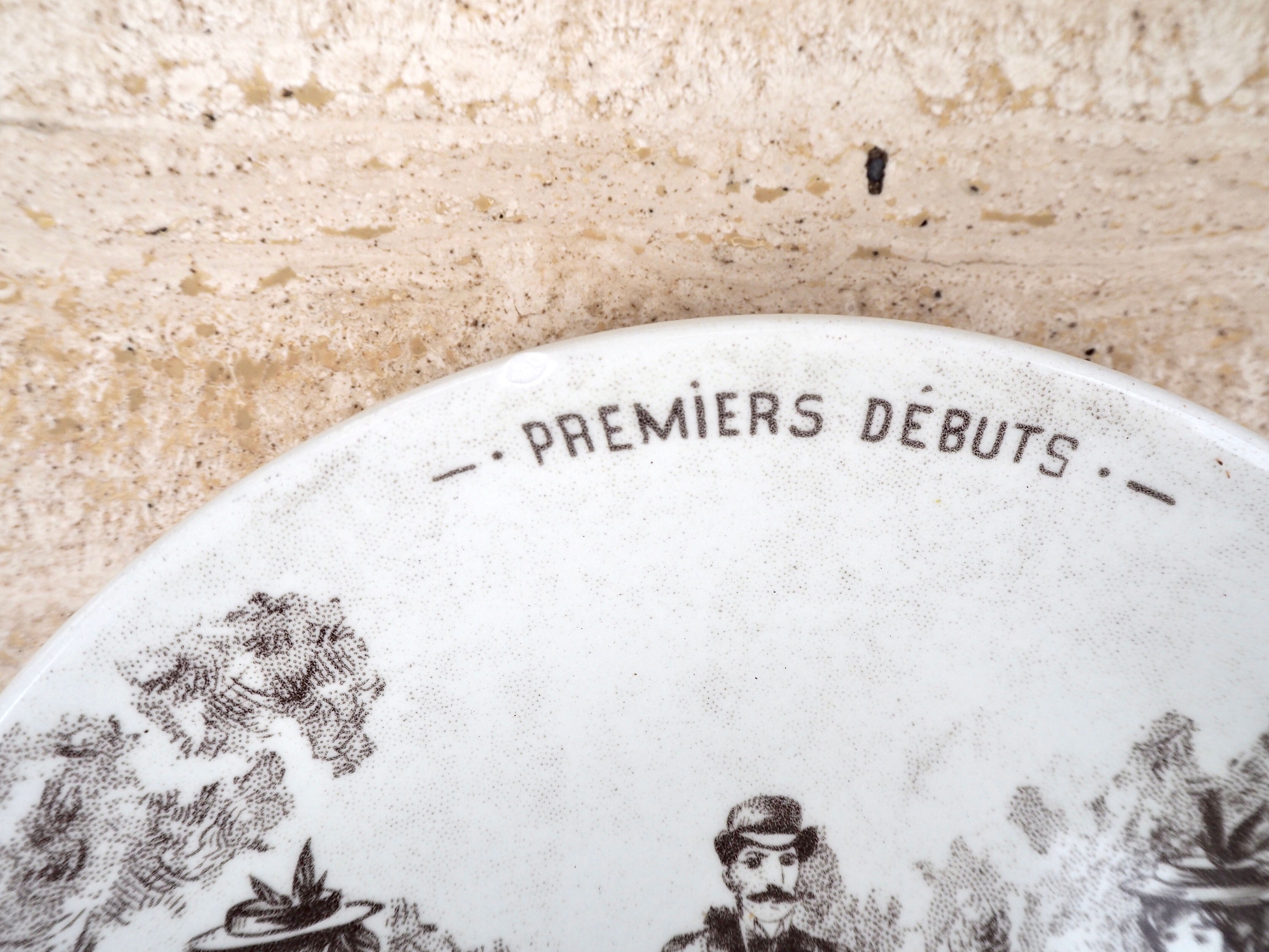 Set of 6 talking dessert plates Sarreguemines