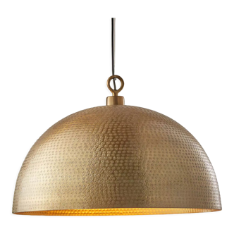 Handmade brass hammered dome pendant lamp