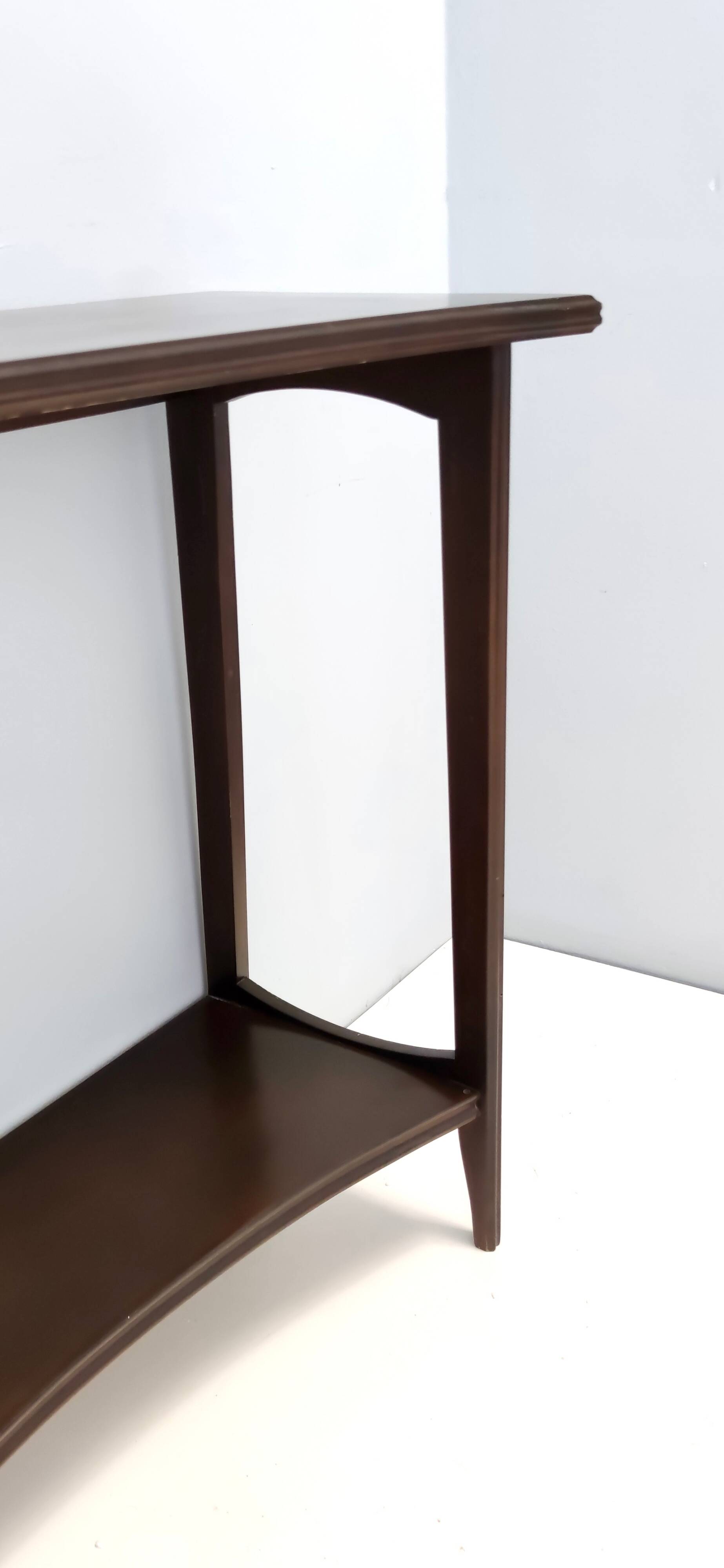 Postmodern Ebonized Beech Console Table with a Lower Shelf, Italy
