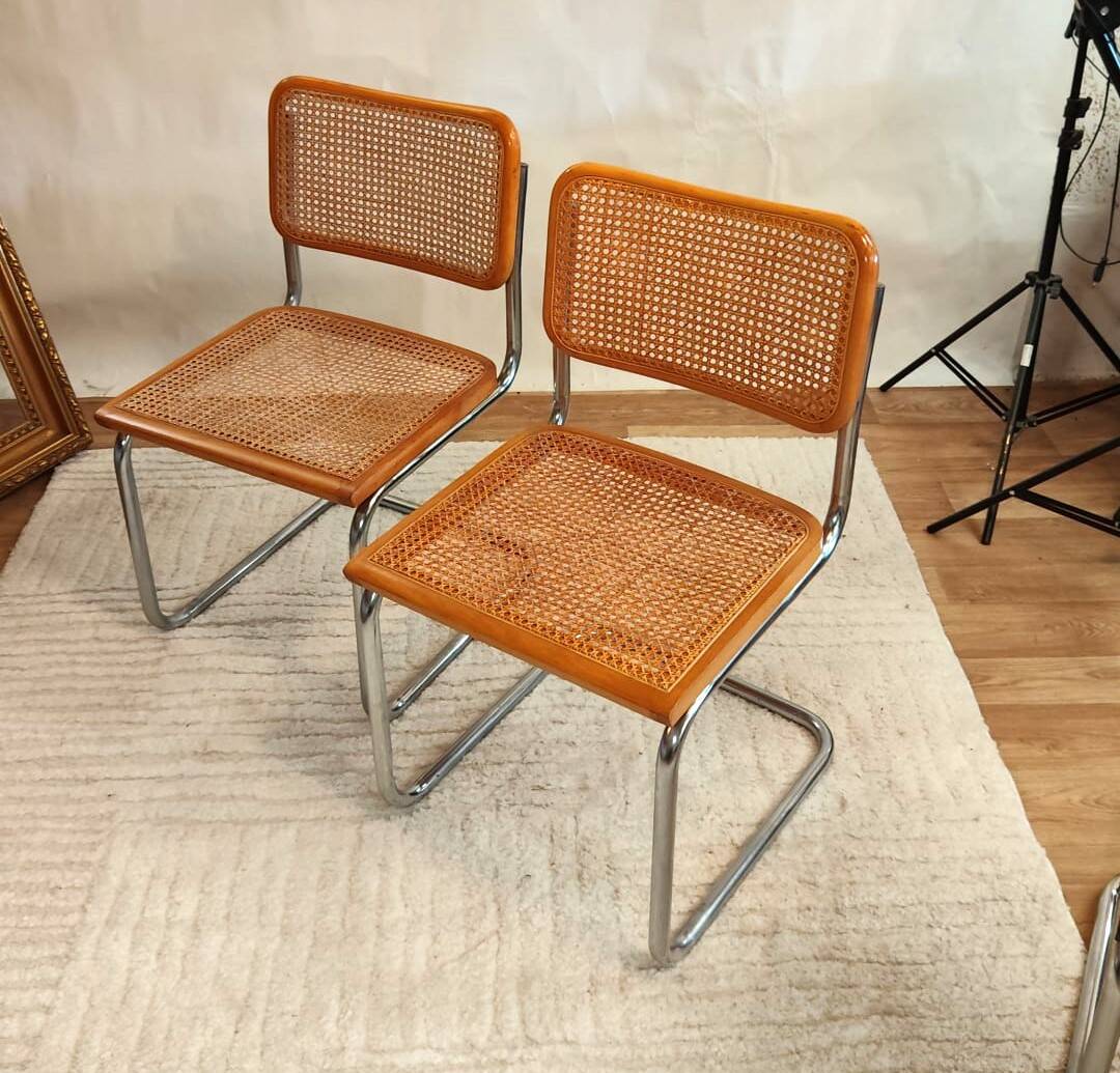 Chaise Cesca B32 de Marcel Breuer estampillée, Italie