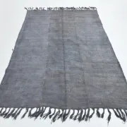Vintage Gray Tones Kilim Rug, Handmade Mid Century Modern Carpet, 156x231Cm