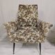 Pair of Mid-Century Design armchairs – jacquard upholstery with tapered legs