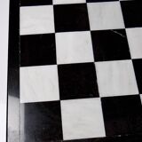 Large vintage chess set from the 70s, white and black marble, Italian craftsmanship