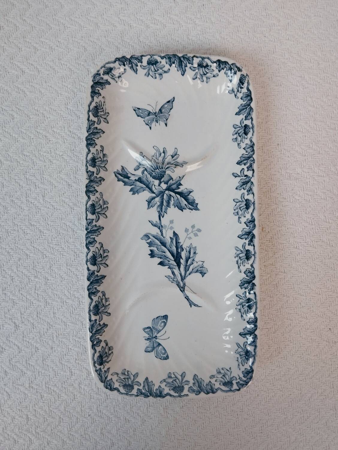 Old earthenware soap dish