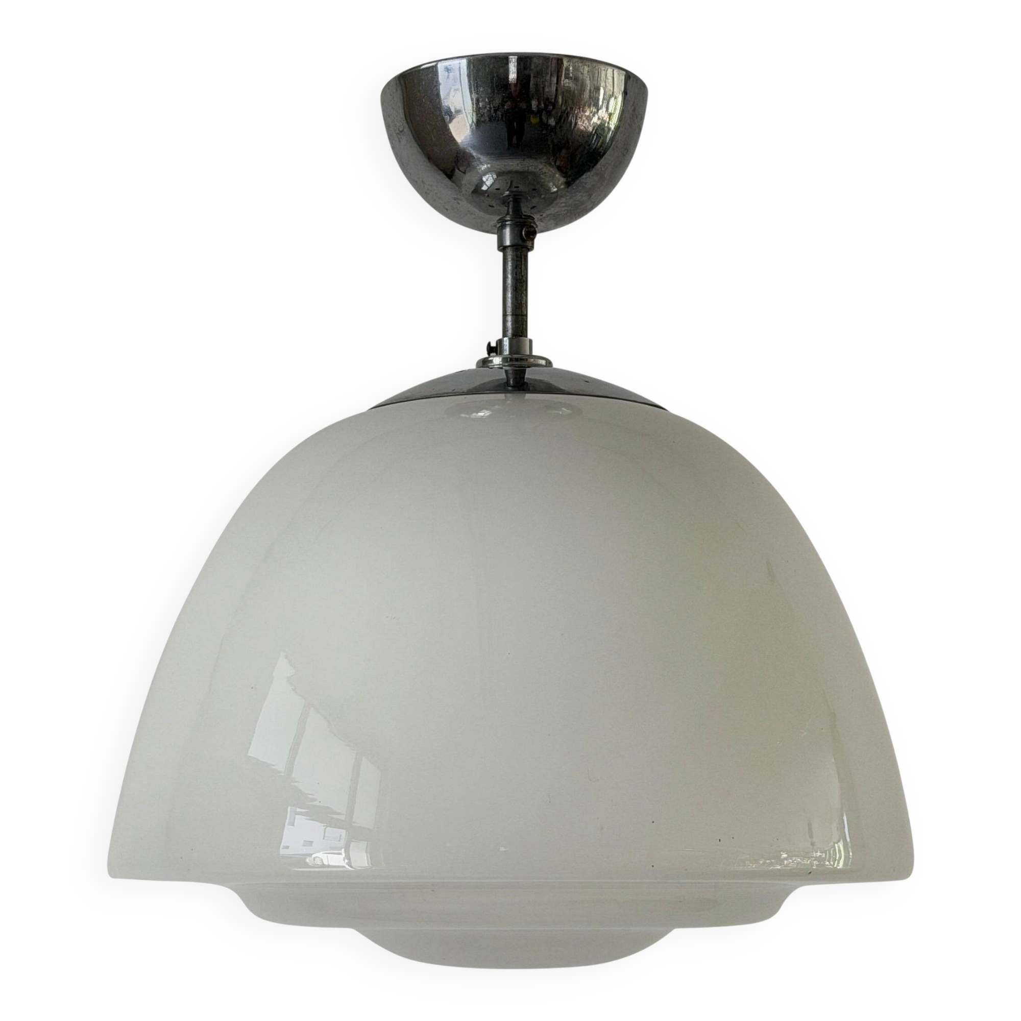 Opal glass ceiling light in Bauhaus style, Art Deco, 1940s, Germany