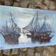 Oil painting on canvas by Luc Verger, boats, 90x60cm.