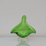 Art Glass Basket by Josef Hospodka for  Chribska Glassworks,1960's.