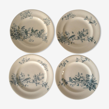 Lot of 4 Longwy cute French faience plates