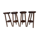 Suite of 4 vintage brutalist bar stools 1960s