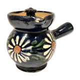 Soufflenheim glazed earth milk pot Alsace