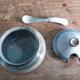 Small pot sugar and mustard bowl signed Atch, Chantal and Thierry Robert