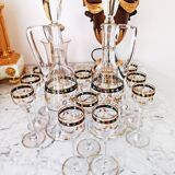 Service à liqueur en cristal émaillé 10 pièces