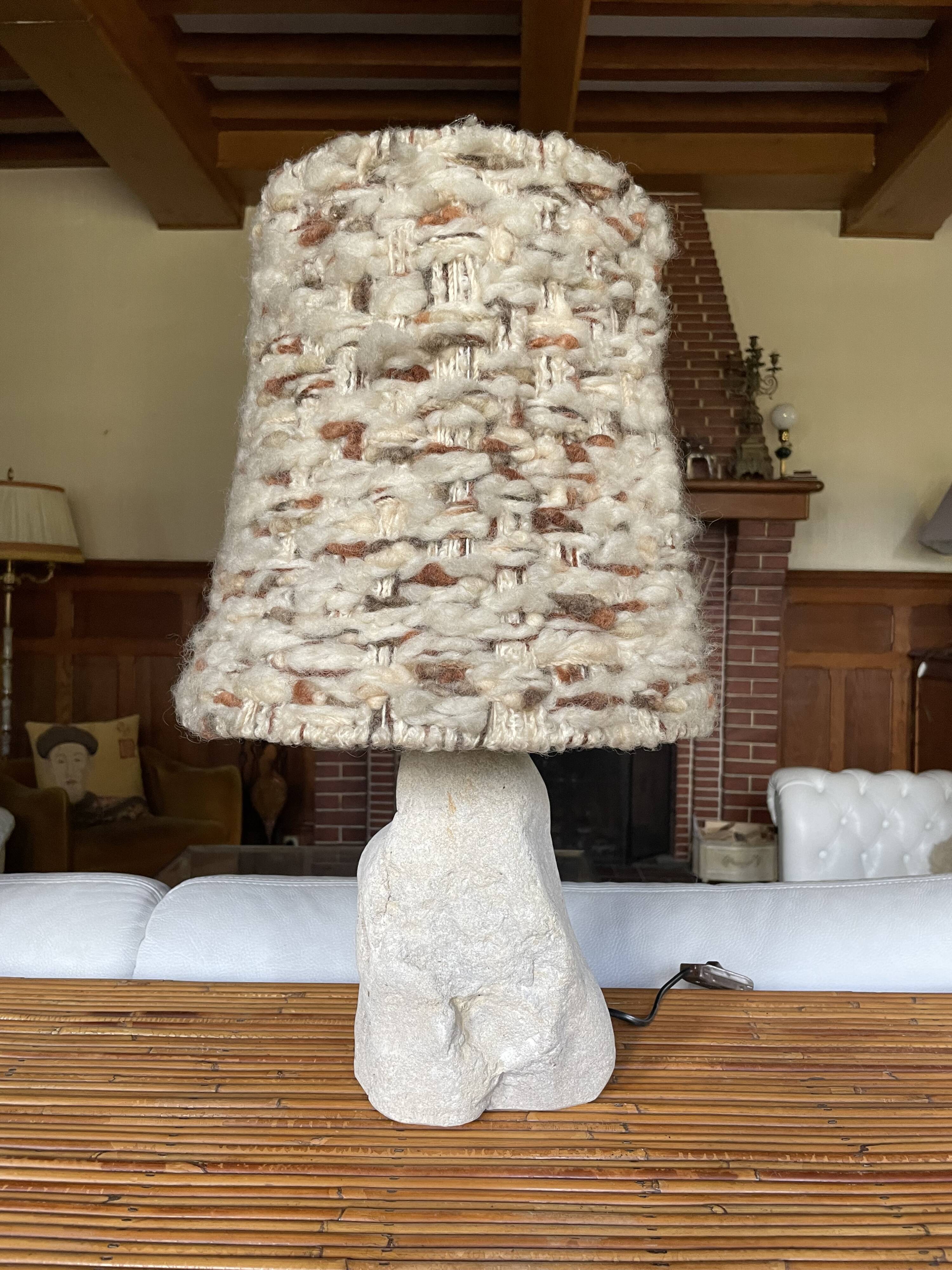 Raw stone lamp