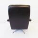 Danish black leather armchair with ottoman 70s