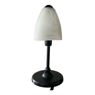 Vintage lamp from the 80s in black metal and glass paste