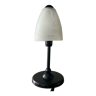 Lampe vintage des années 80 en métal noir et pâte de verre