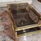 Brass Coffee Table with Smoked Glass Tops. French Work of
