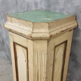 Antique church column on wooden base 135 cm high