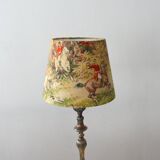 Abat-jour en tissu vintage chasse à courre