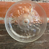 Vintage Fruit Bowl Old Molded Glass Plate Decor Fruits #D657