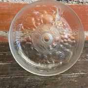 Vintage Fruit Bowl Old Molded Glass Plate Decor Fruits #D657