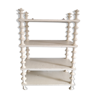 Shelves old wall reels in white painted wood