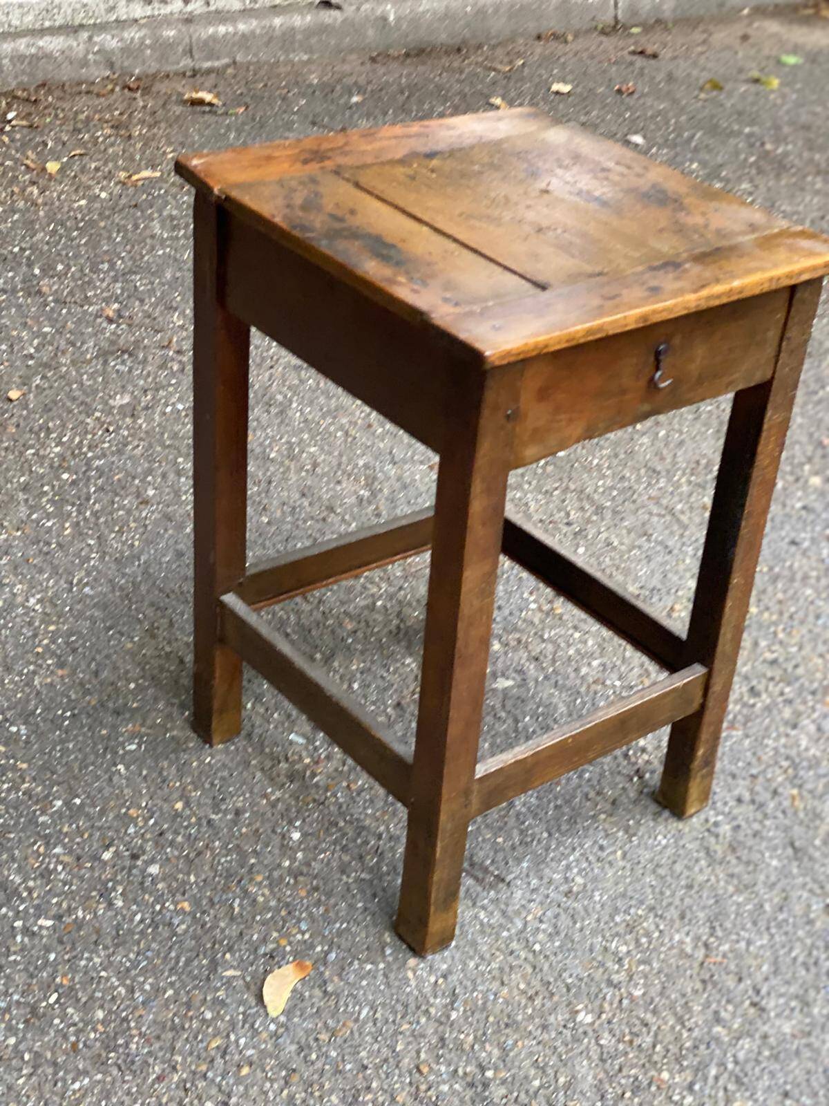 19th century farmhouse stool in solid oak