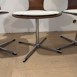 Lot of 4 vintage swivel chairs in the style of Arne Jacobsen.