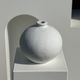 Handcrafted terracotta ball vase painted white H:24 D:26