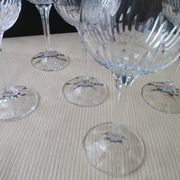 Set of 6 glasses of rosé or red wine in crystalline