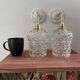 Paire d’appliques vintage en verre ciselé