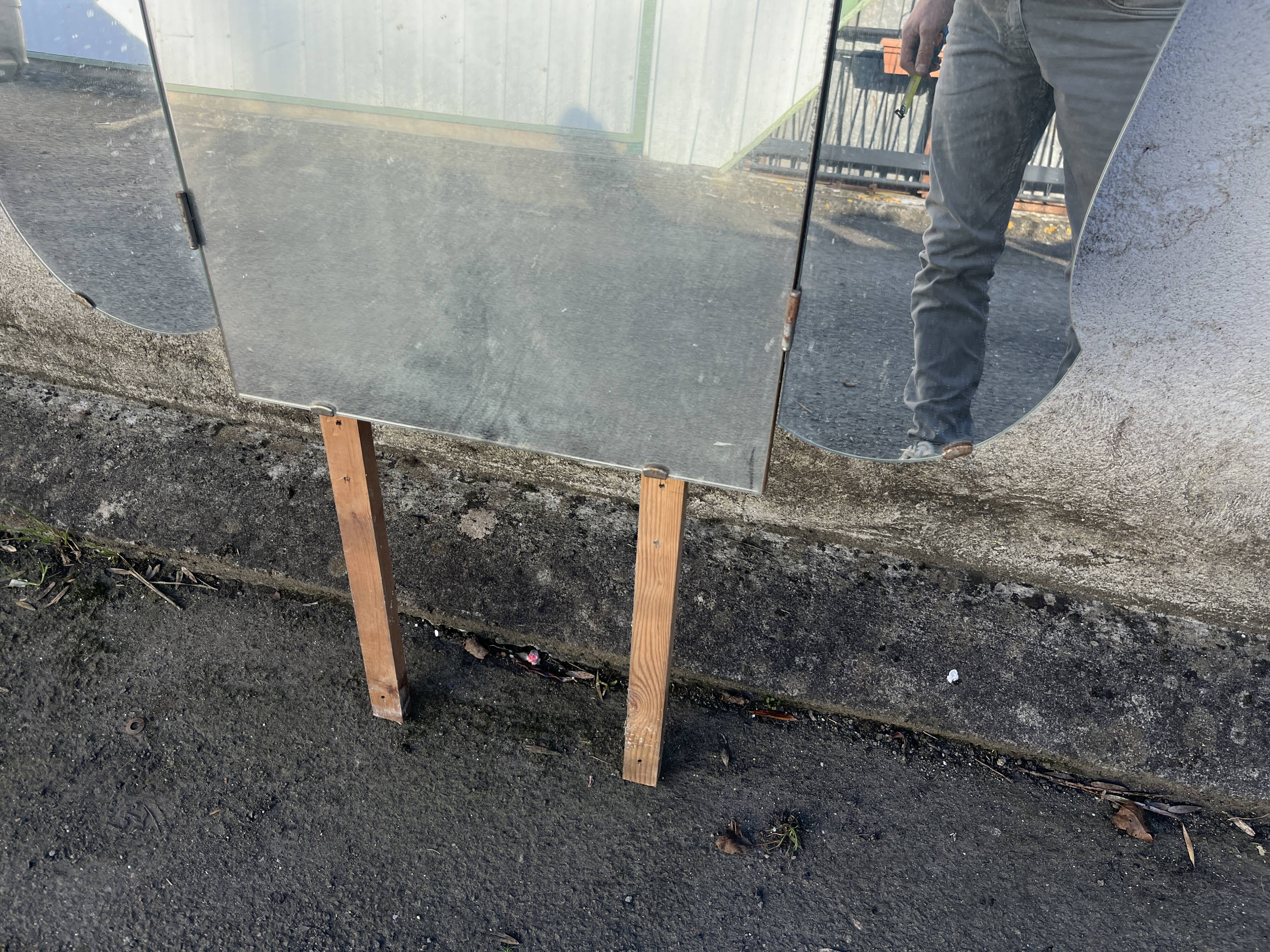 Vintage triptych dressing table mirror - Art Deco style