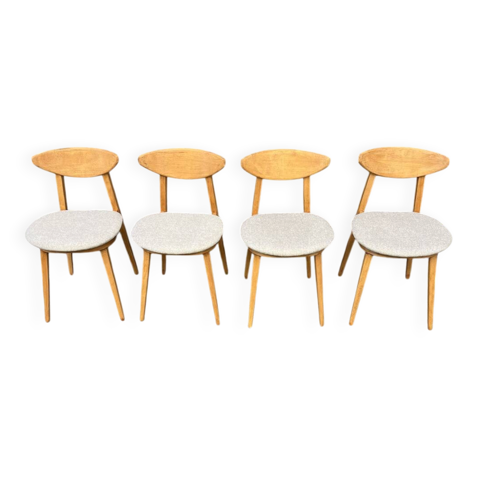 (Lot) 4 chaises Baumann Fontania (restaurées) 1960
