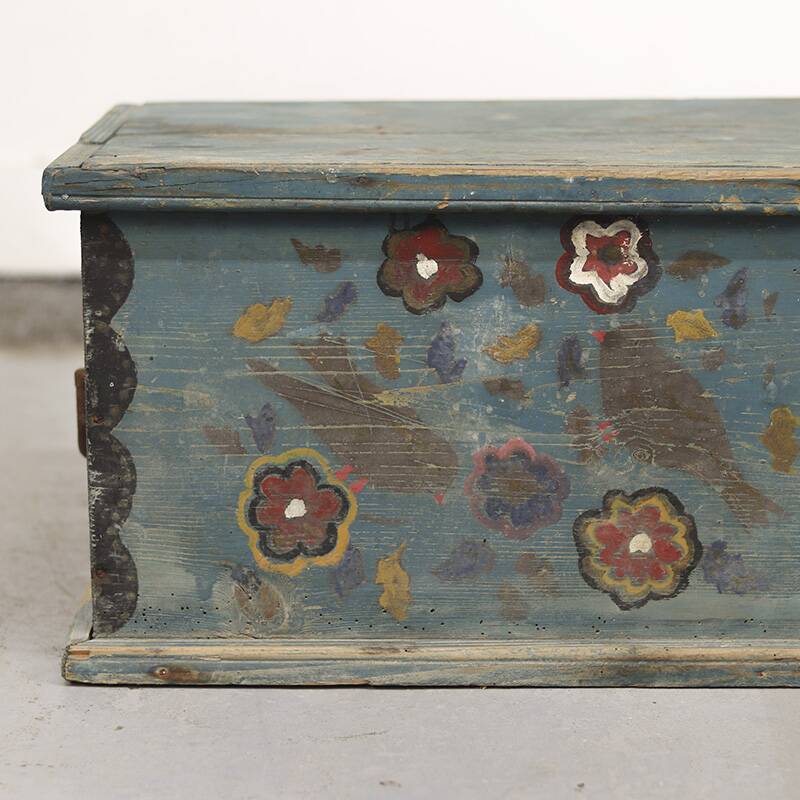 Painted Folk Art Marriage Chest