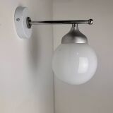 Vintage metal and opaline wall light