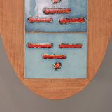 Oak and tile coffee table by Guillerme et Chambron for Votre Maison, 1970s.