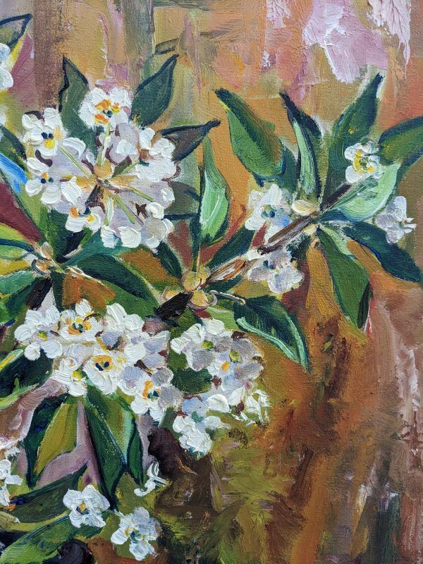 Mid 20th Century "Flower Jar" Swedish Modernist Still Life Oil Painting, Framed