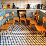 Set of 7 vintage bistro chairs