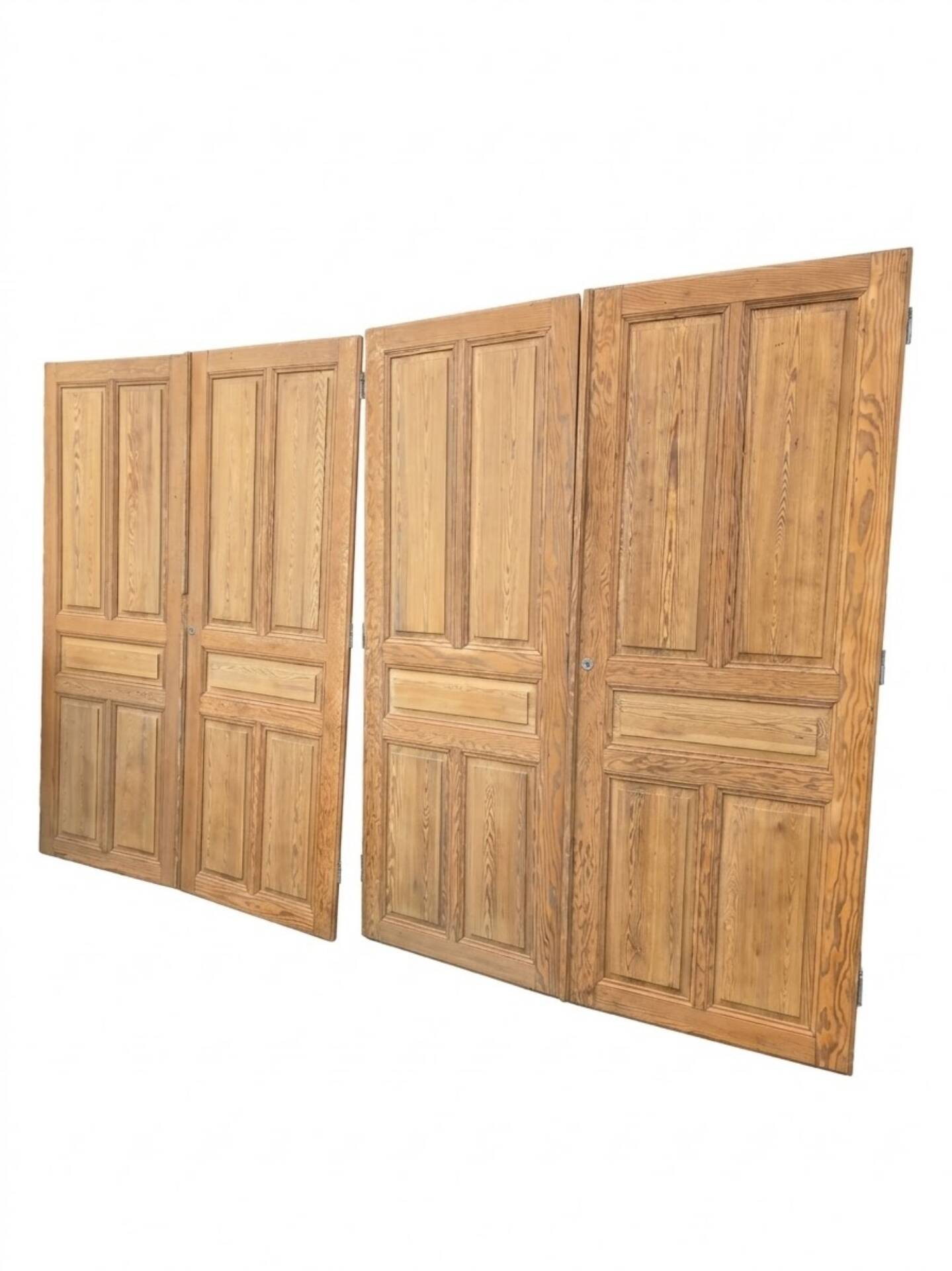 4 old cupboard doors in pitch pine